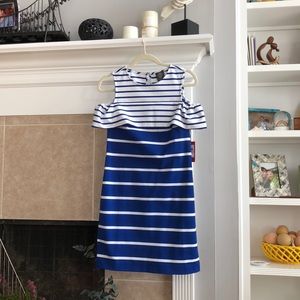 Vince Camuto Blue & White Striped Nautical Dress